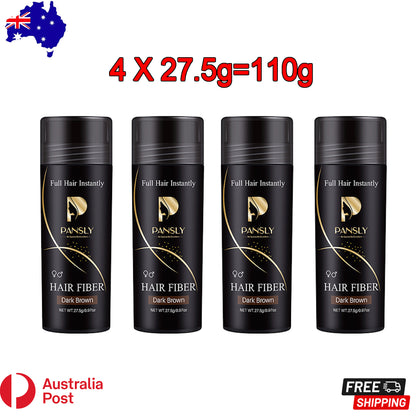 4X Dark Brown Fiber Powder Hair Building Fibers Thicker Concealer Hair Loss Full Hair