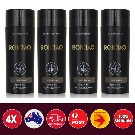 4X ROICIAO Hair Loss Building Fibers (112g) Keratin Concealer AU STOCK Dark Brown